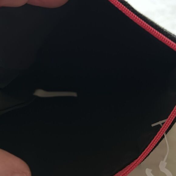 New 2 black canvas pink tassel monogram initial P make up travel bags - Picture 4 of 4